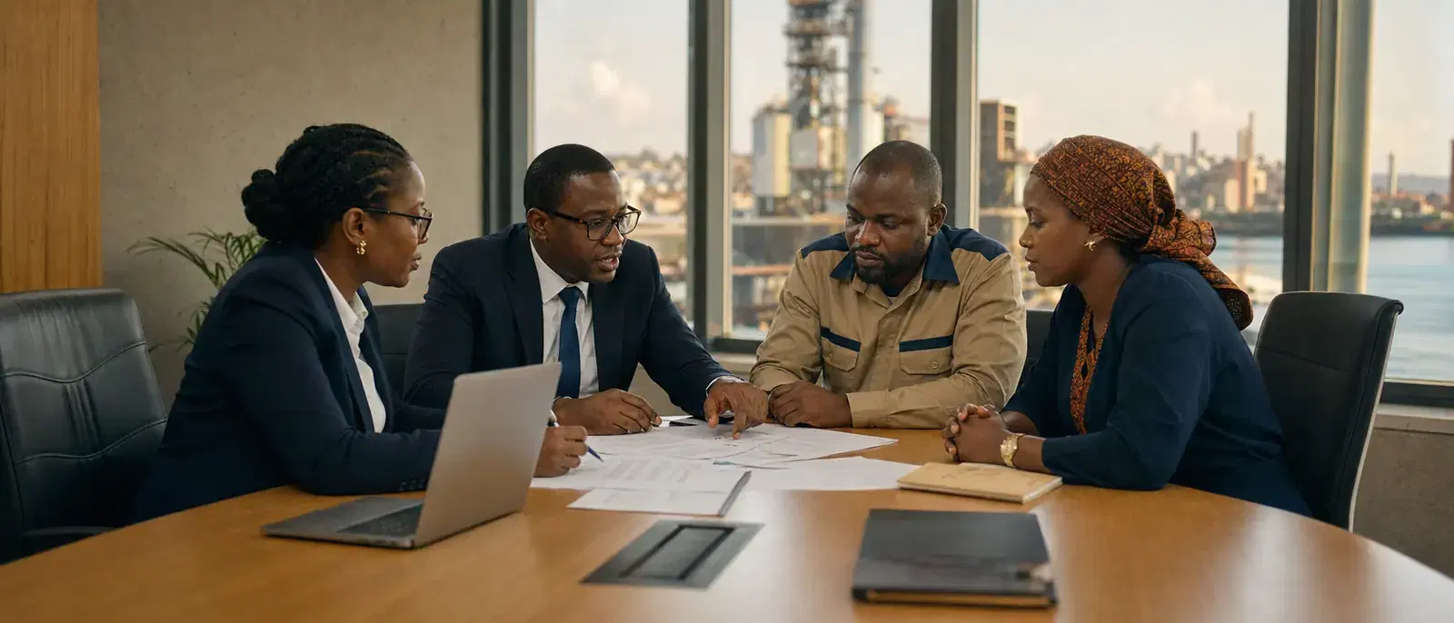 Working session between TEDSOM consultants and a Guinean industrial client